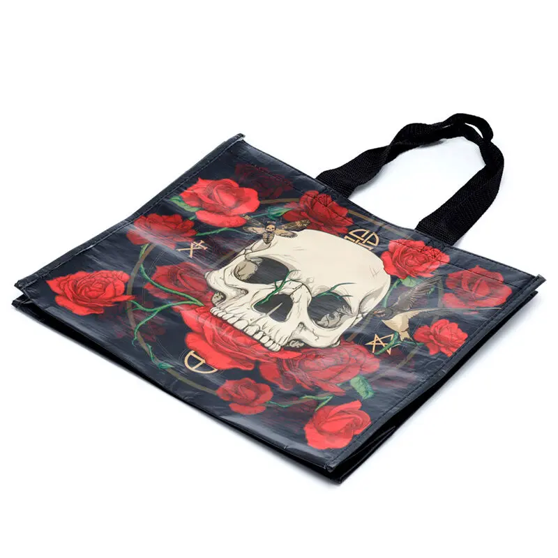 Skull and Roses Einkaufstasche Produktfoto