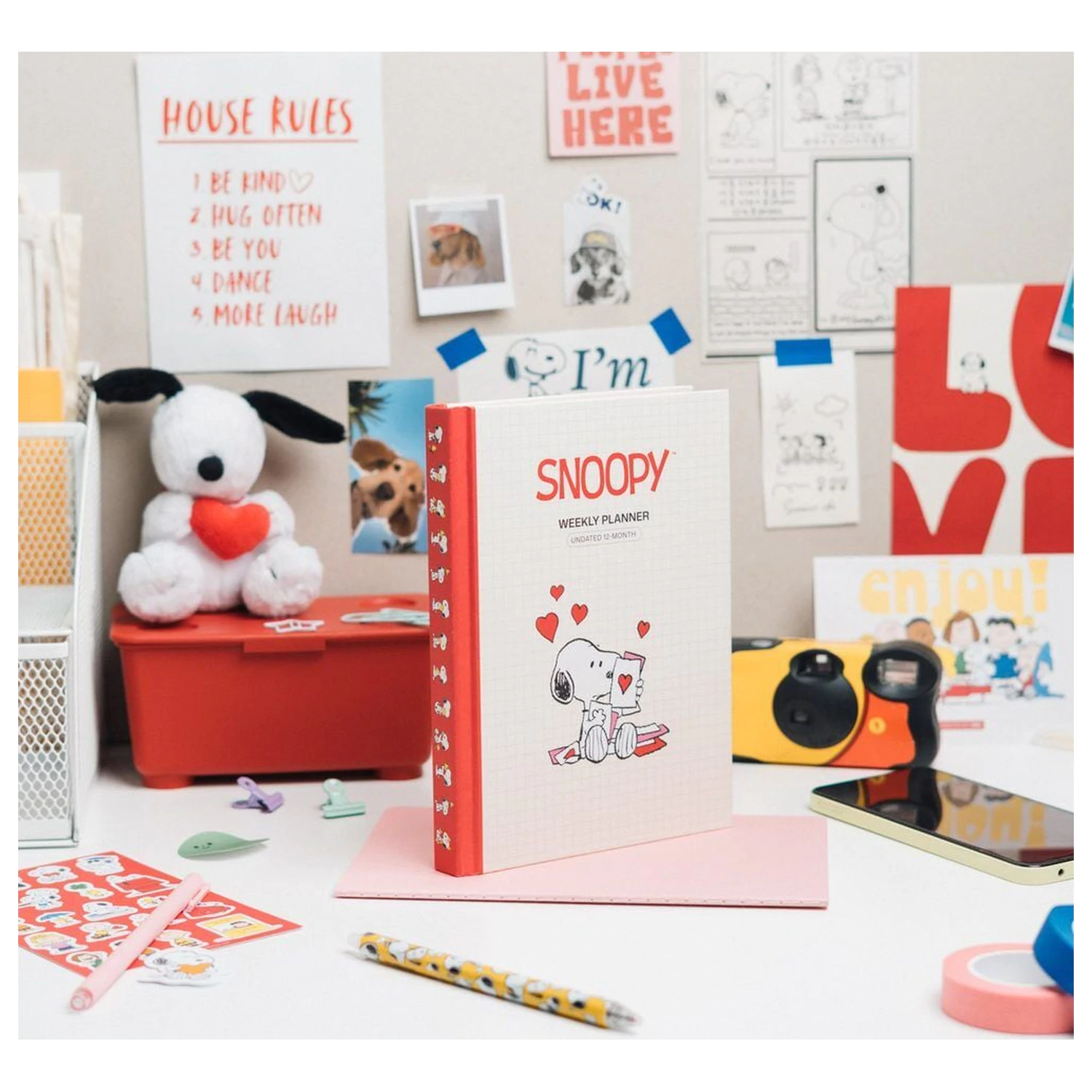 Snoopy A5 undatierter Wochenplaner Produktfoto