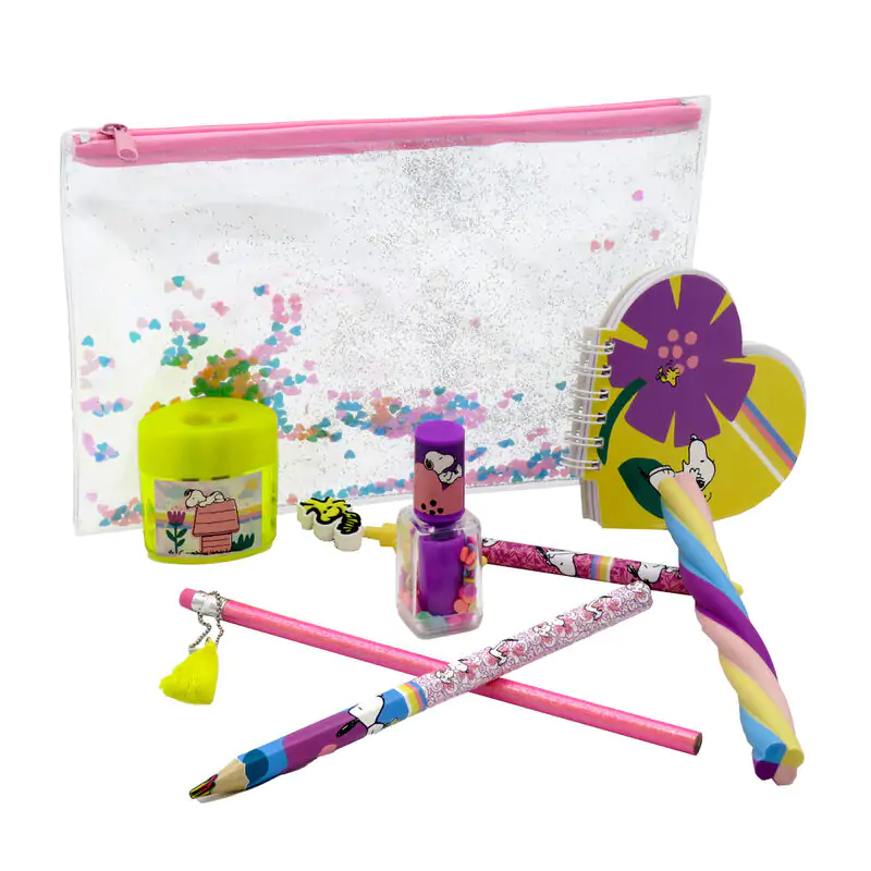 Snoopy Schreibwarenset + Mäppchen Produktfoto