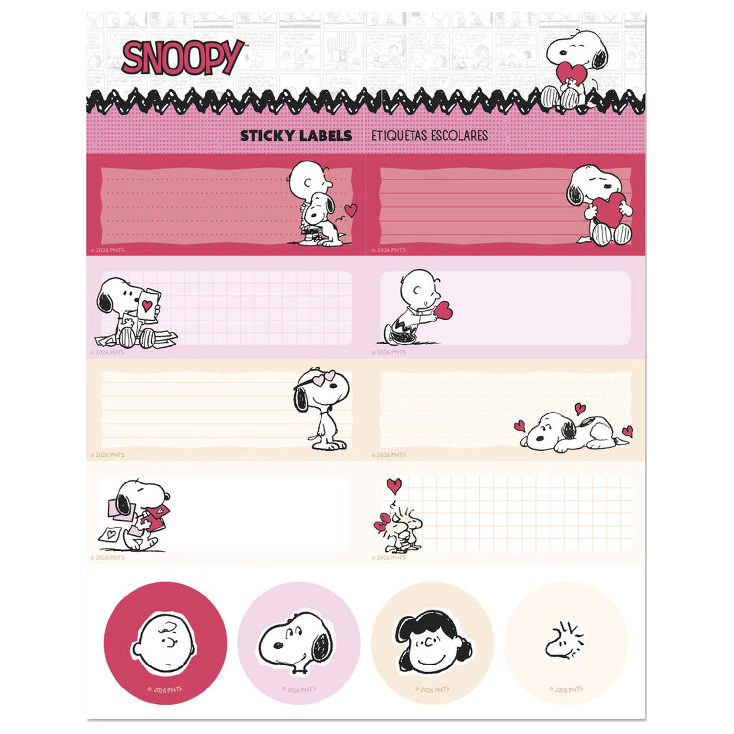 Snoopy Peanuts Love Season Klebeetiketten Produktfoto