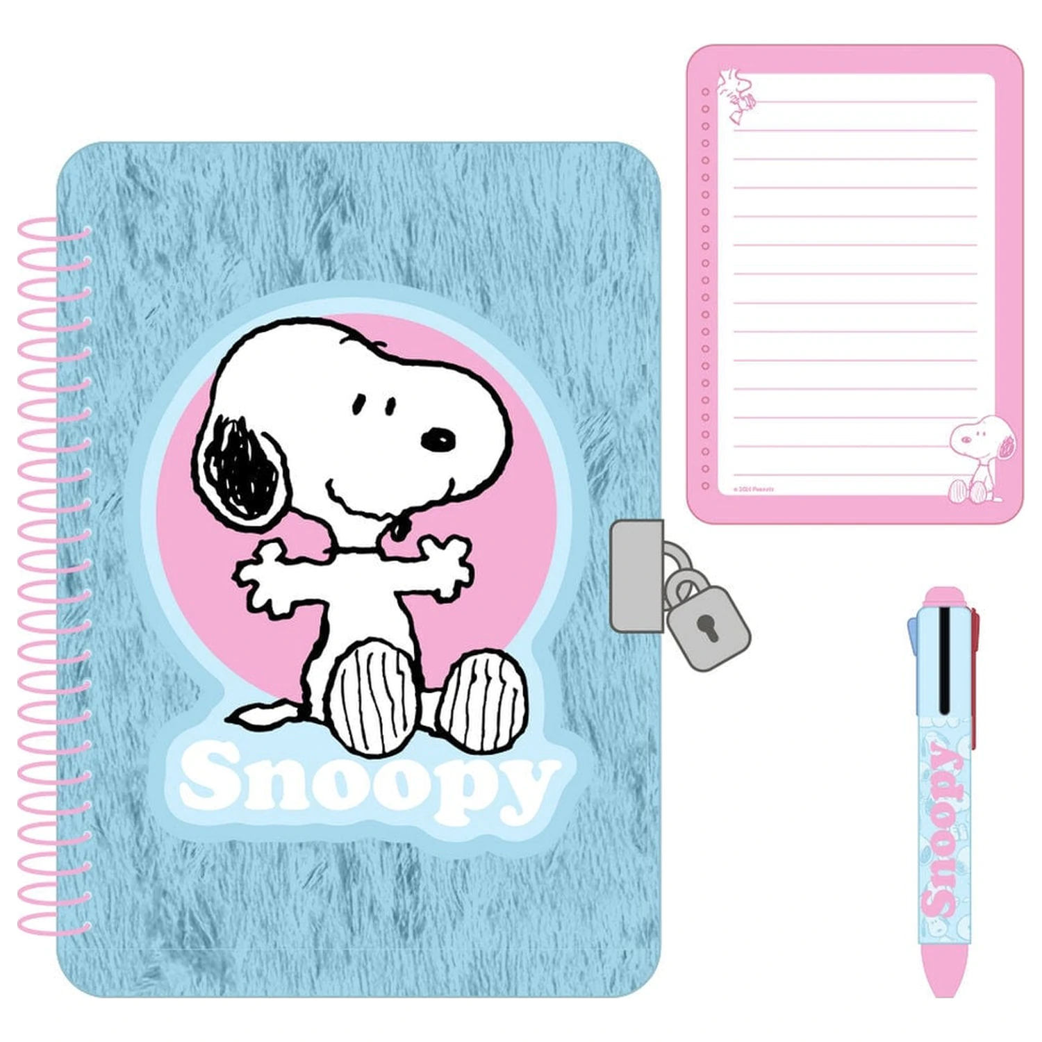 Snoopy Penauts Tagebuch + 4-farbiger Stift Produktfoto