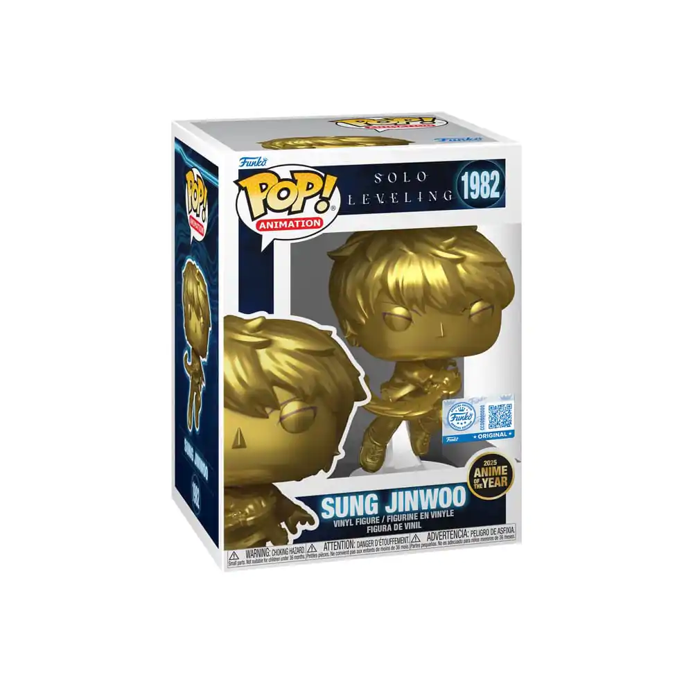Solo Leveling Pop! Animation Vinyl Figur Sung Jinwoo (Gold) Exlusive Edition 10 cm Produktfoto