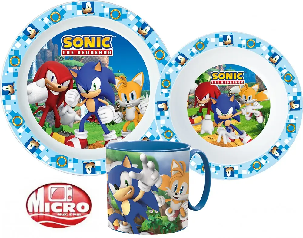 Sonic the Hedgehog Essgeschirr Set, Mikroplastik Set Produktfoto