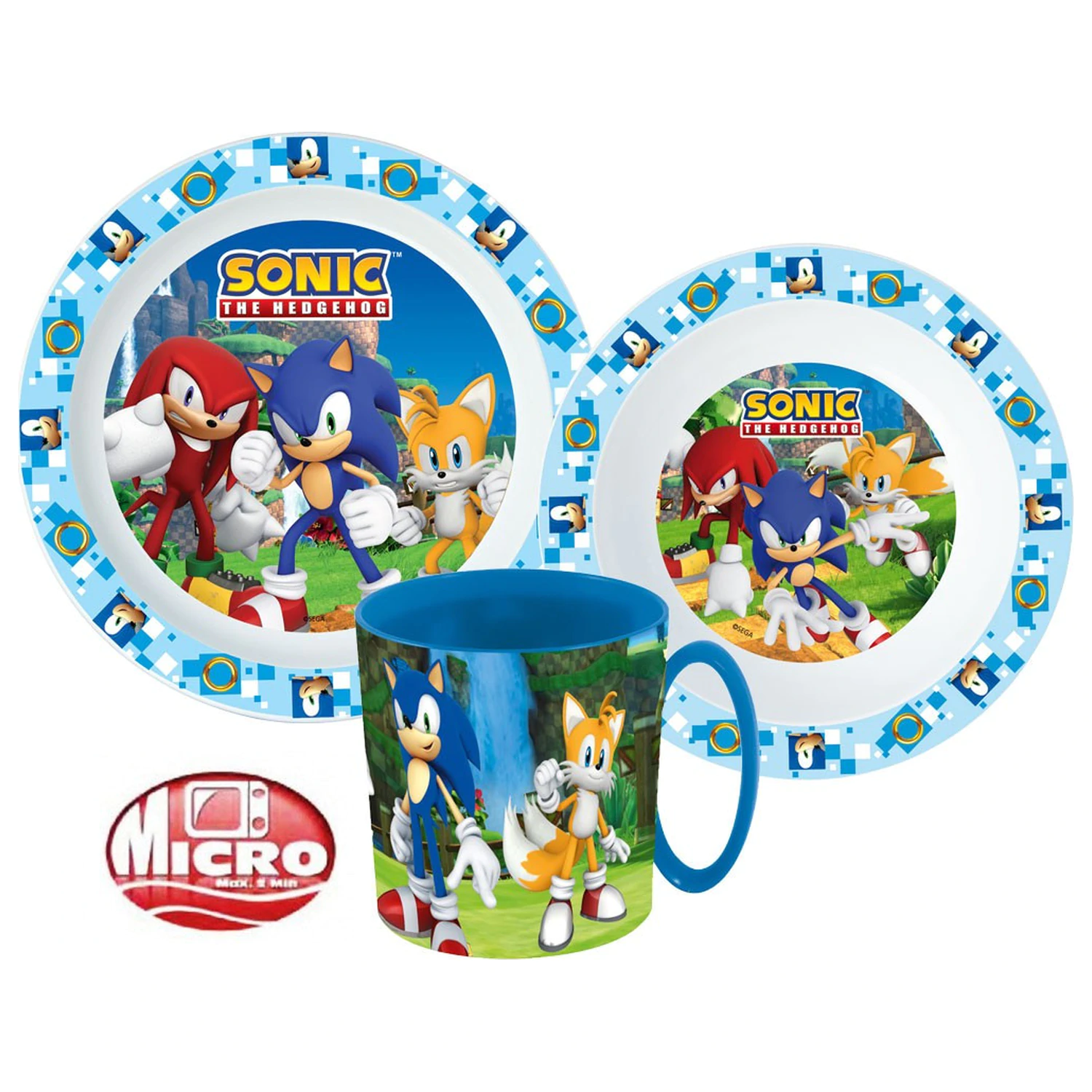 Sonic Adventure Geschirr-Set, Mikroplastik-Set mit Tasse 350 ml Produktfoto