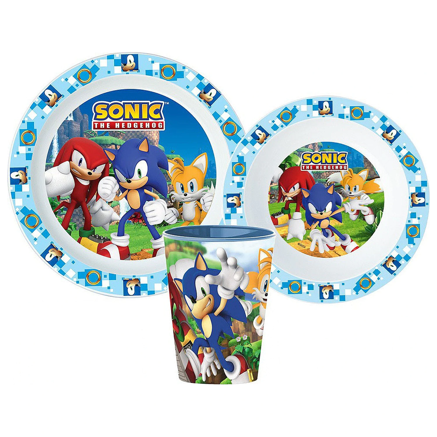 Sonic Adventure Geschirr-Set, micro plastic Set, mit 260 ml Glas Produktfoto