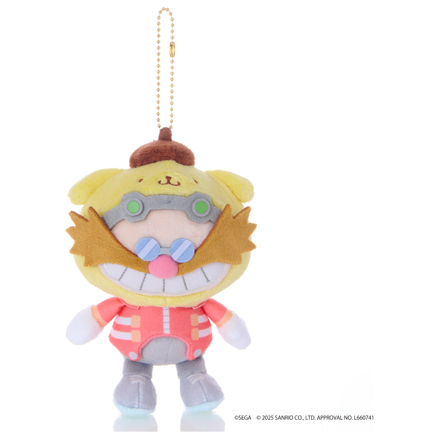 Sonic & Friends x Sanrio Dr. Eggman x P25pxompurin Maskottchen Plüsch 8 cm Produktfoto