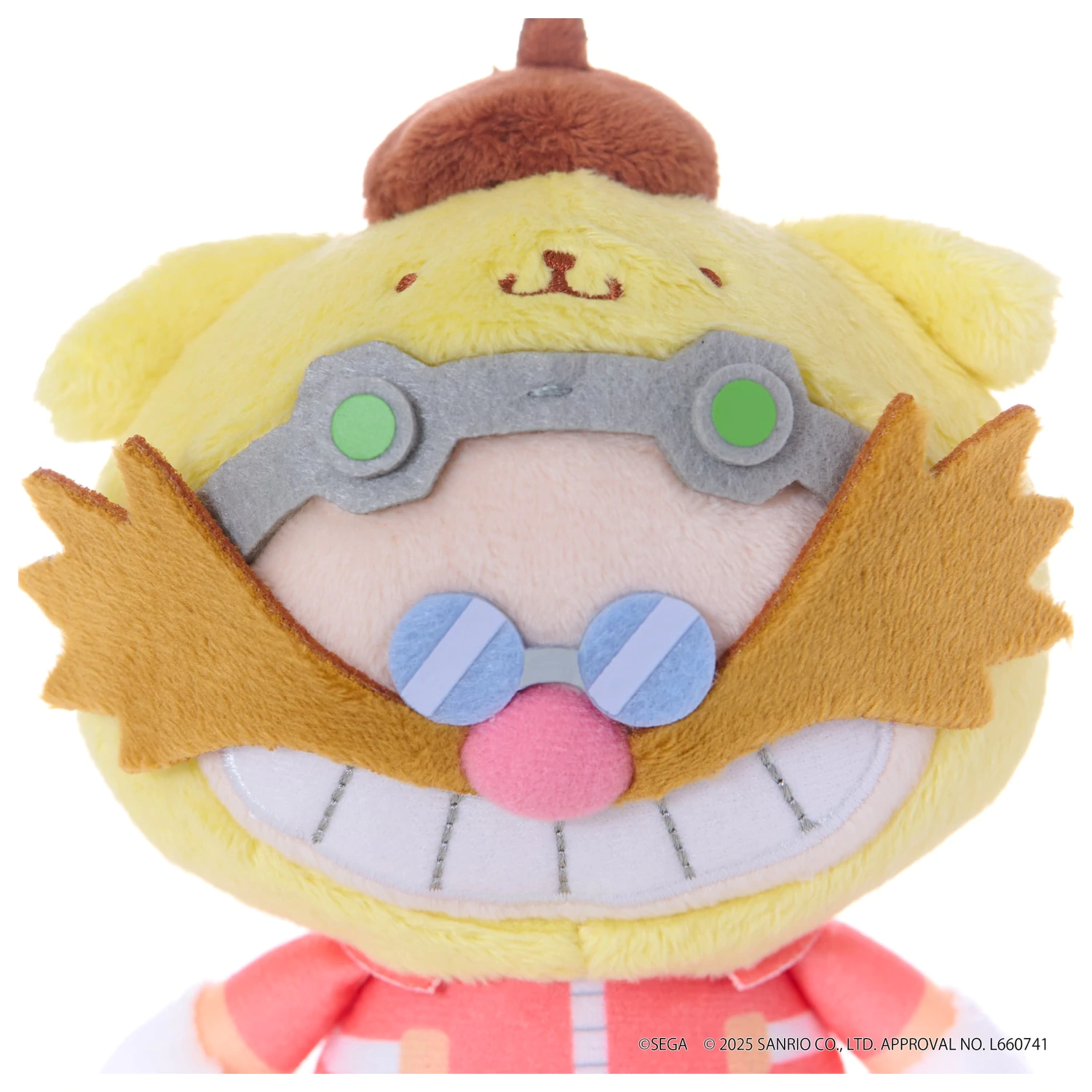 Sonic & Friends x Sanrio Dr. Eggman x P25pxompurin Maskottchen Plüsch 8 cm Produktfoto