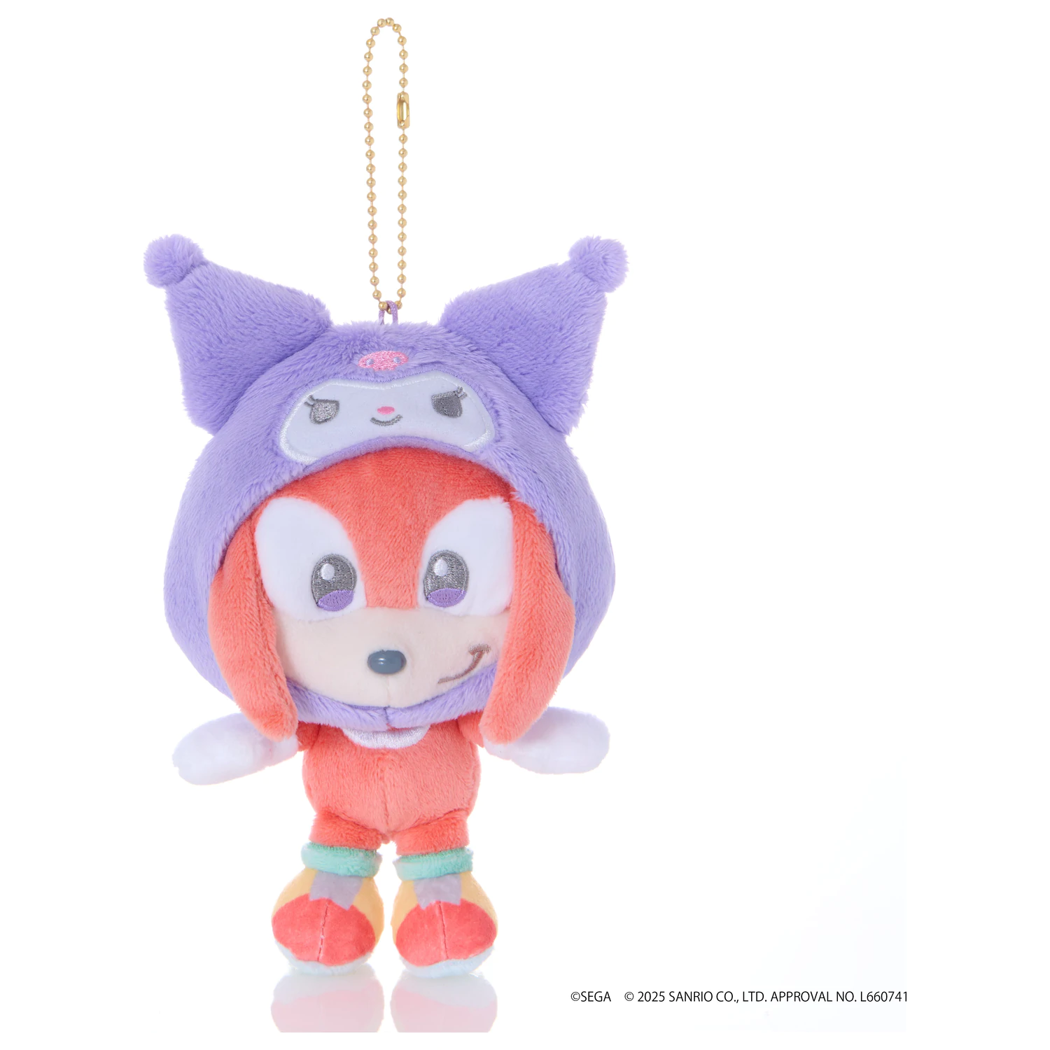SONIC & FRIENDS X SANRIO Knuckles x Kuromi Maskottchen Plüsch 8cm Produktfoto