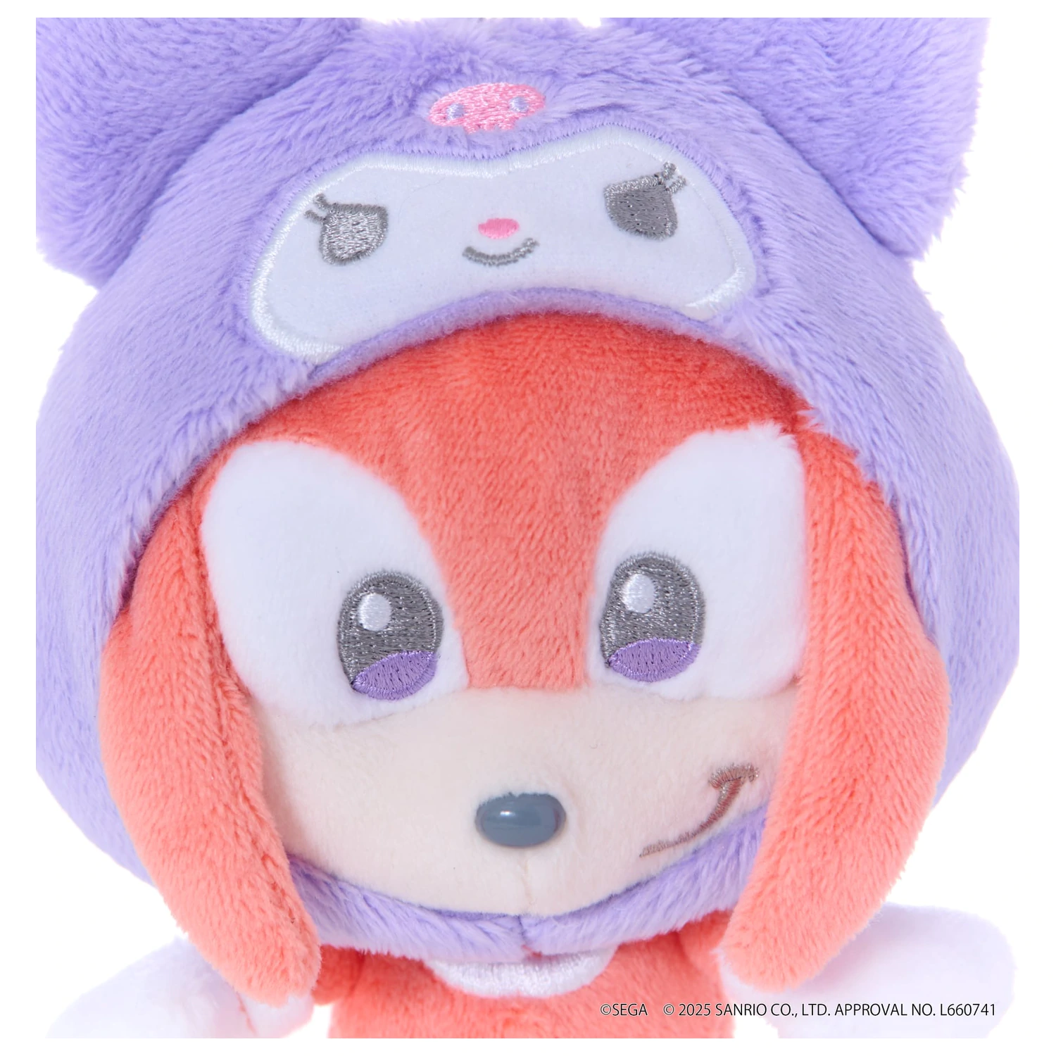 SONIC & FRIENDS X SANRIO Knuckles x Kuromi Maskottchen Plüsch 8cm Produktfoto