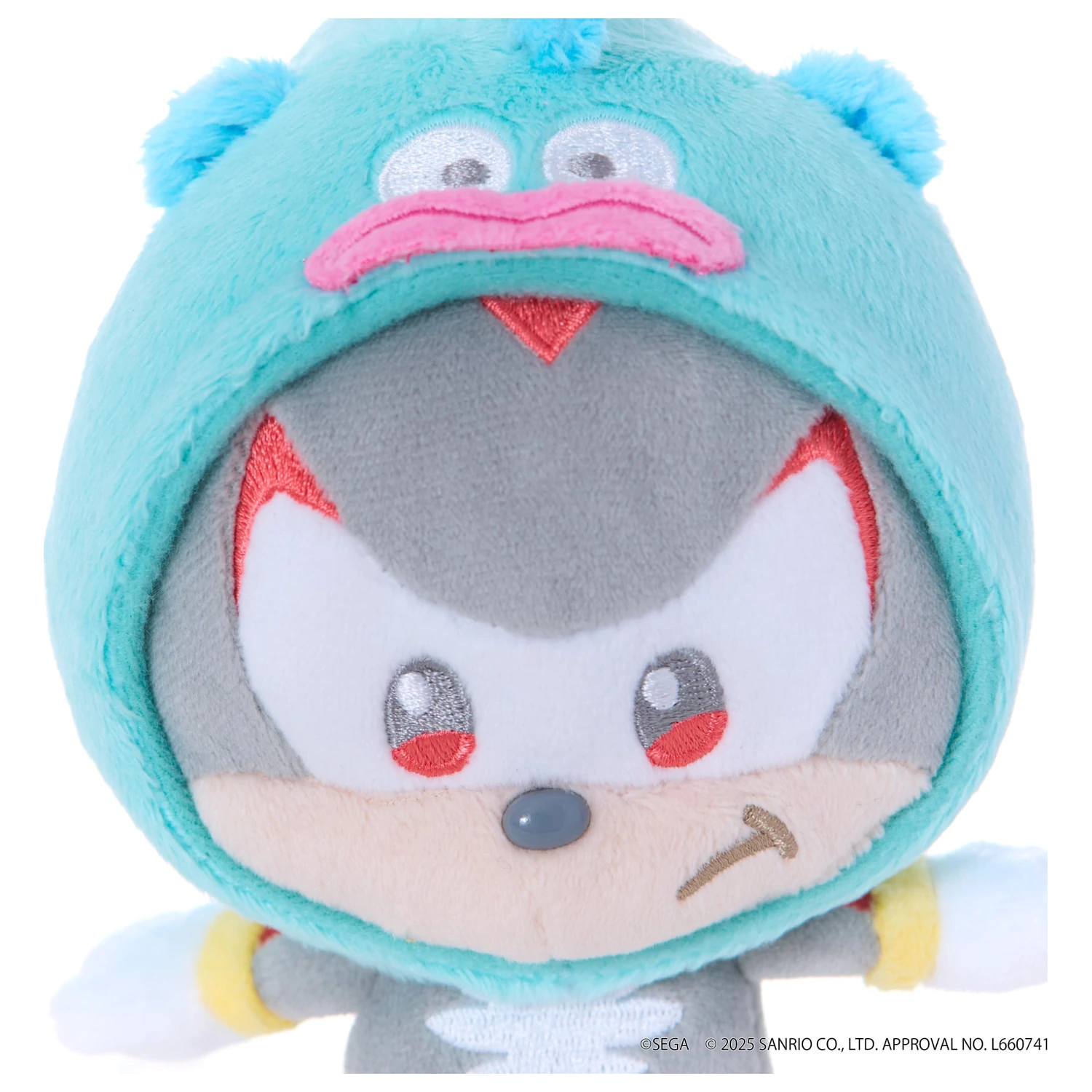 Sonic & Friends X Sanrio Shadow X Hangyodon Maskottchen Plüschtier 8cm Produktfoto