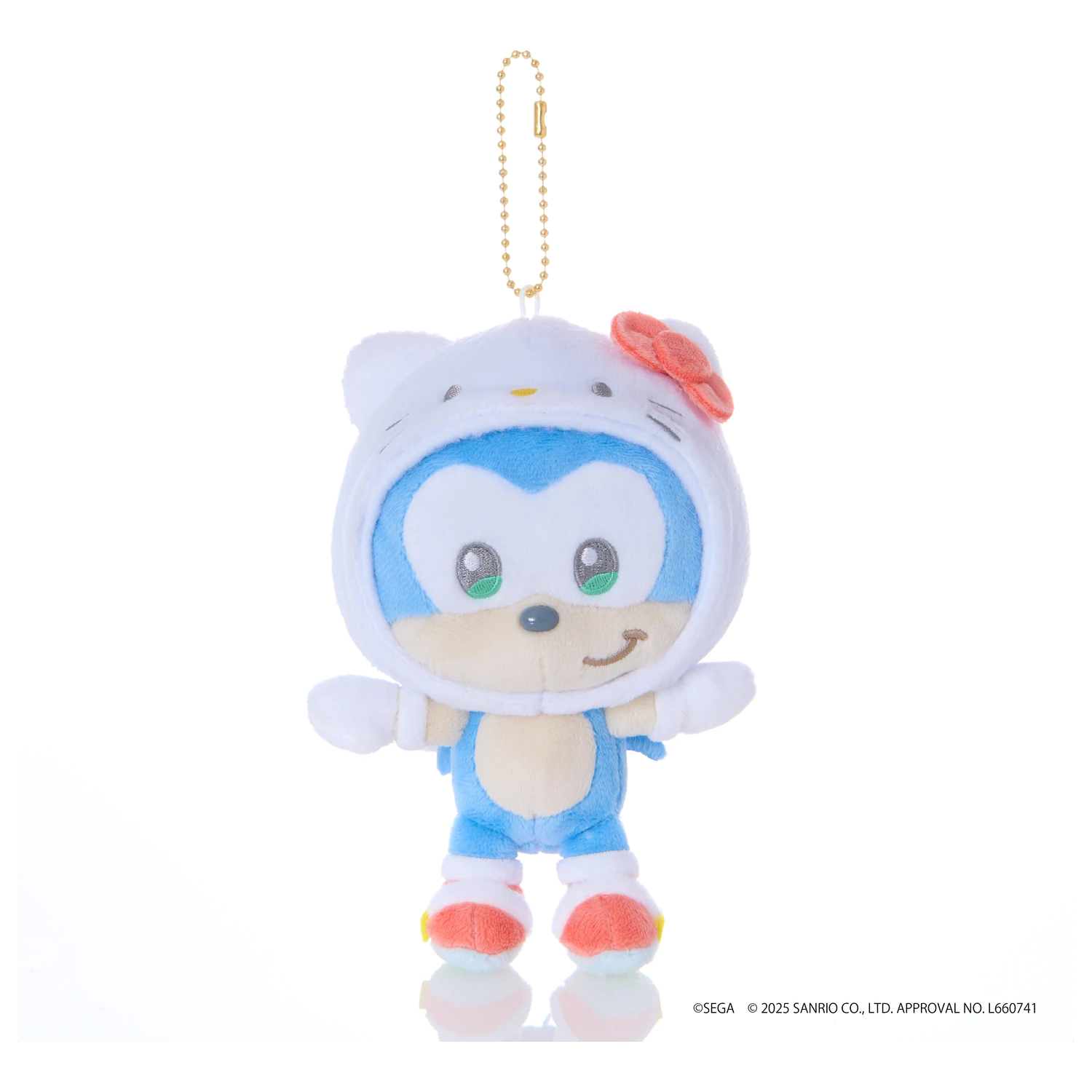 SONIC & FRIENDS x SANRIO Sonic x Hello Kitty Maskottchen Plüsch 8cm Produktfoto