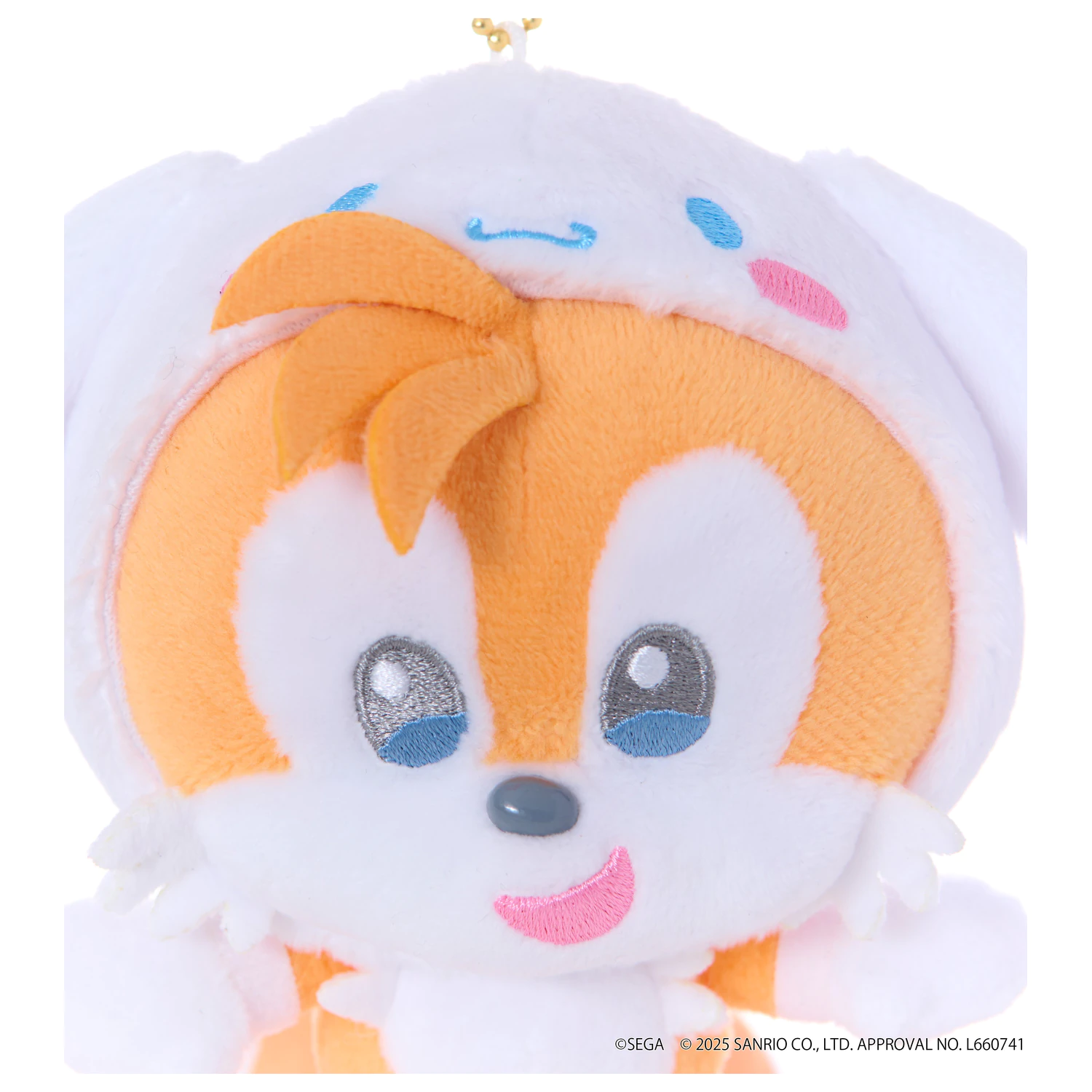 SONIC & FRIENDS x SANRIO Tails x Cinnamoroll Maskottchen Plüsch 8 cm Produktfoto