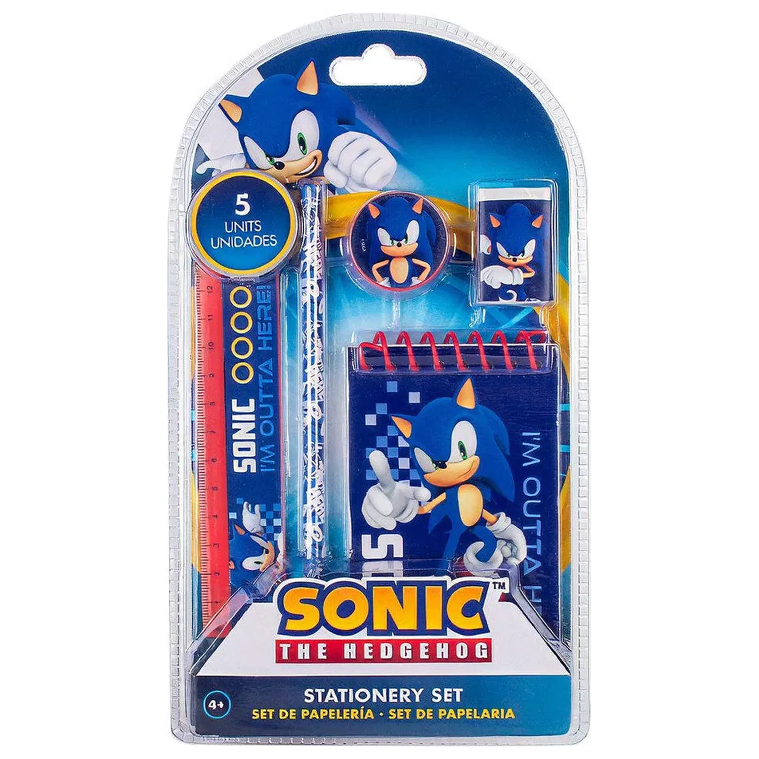 Sonic Outta Here Schreibwaren-Set 5-teilig Produktfoto