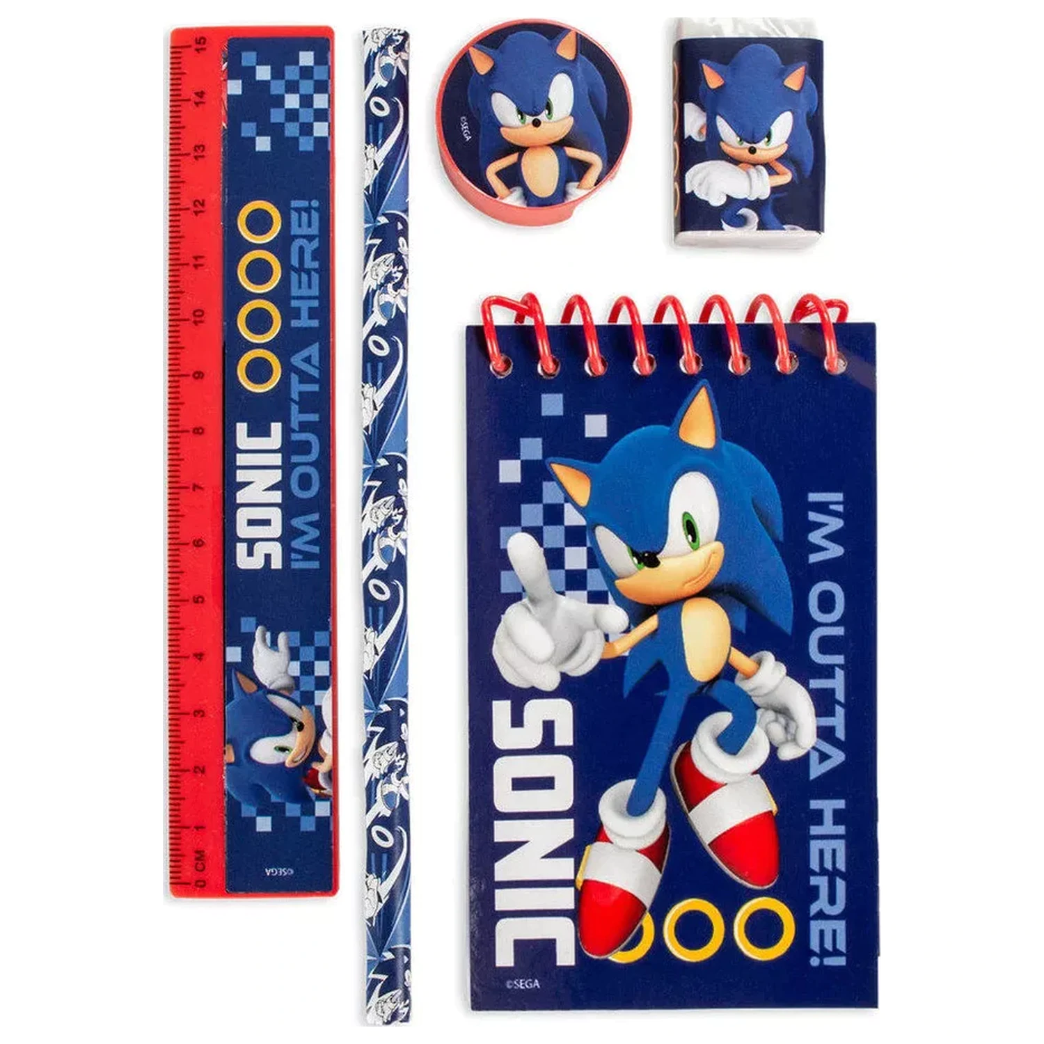 Sonic Outta Here Schreibwaren-Set 5-teilig Produktfoto