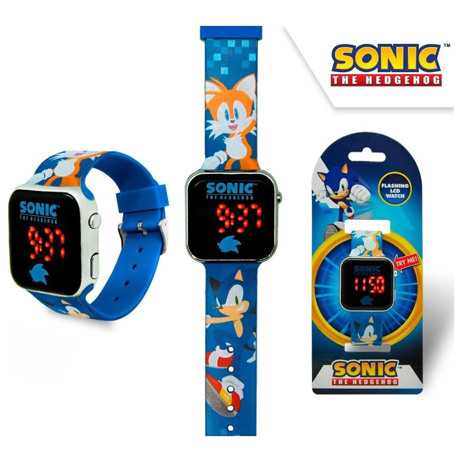 Sonic Prime digitale LED-Armbanduhr Produktfoto