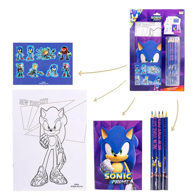 Sonic Prime Schreibwaren-set zum Ausmalen Produktfoto