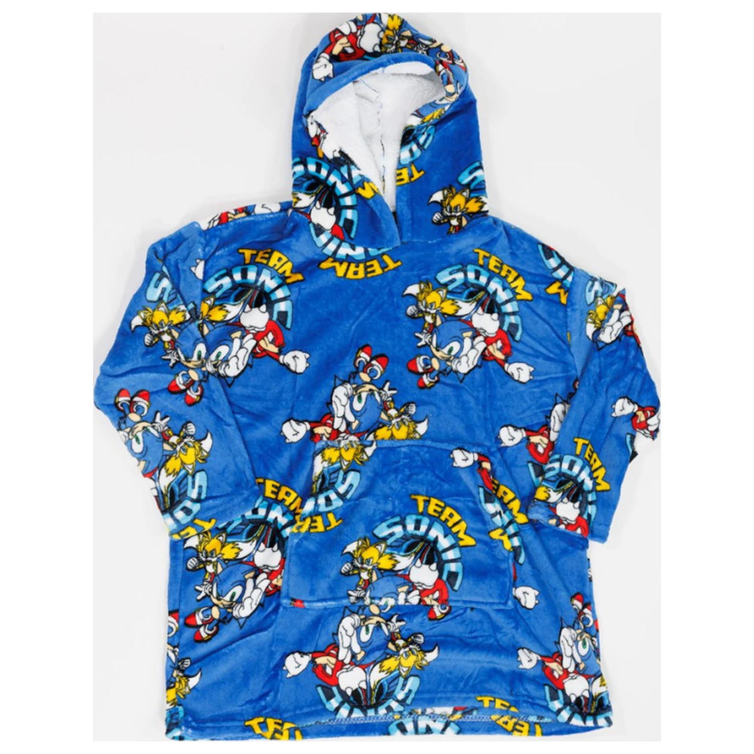 Sonic Team Tragbare Plüsch Fleece-Decke Poncho für 7-14 Jahre Produktfoto