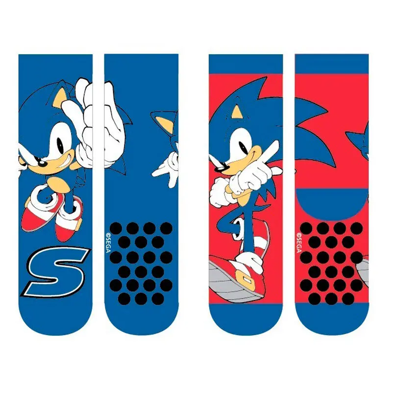 Sonic the Hedgehog 2-er Pack Kinder Stoppersocken Produktfoto
