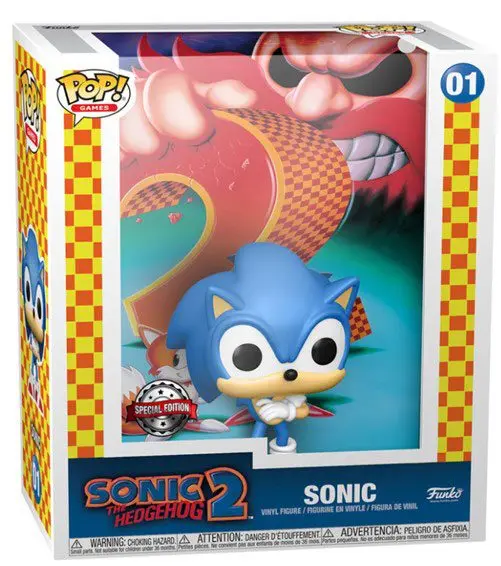 Sonic the Hedgehog 2 POP! Game Cover Vinyl Figur Sonic heo Exclusive 9 cm termékfotó