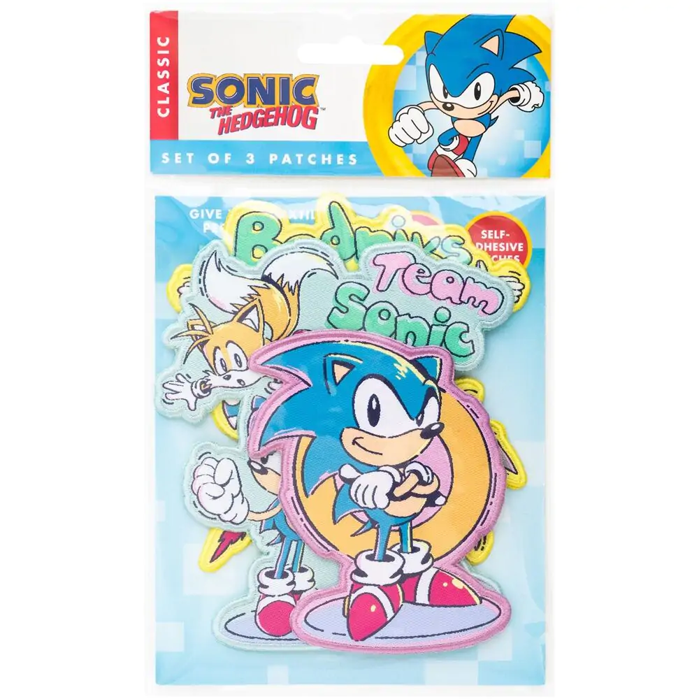 Sonic The Hedgehog 3er Set Aufnäher Produktfoto