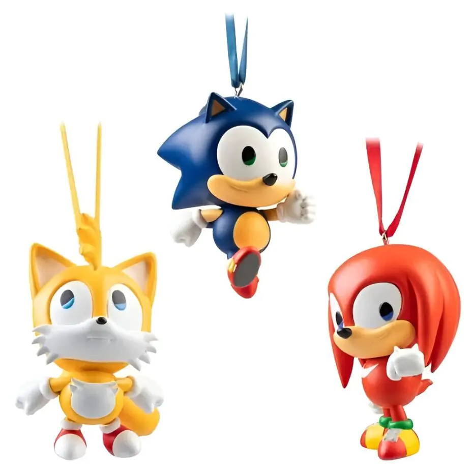 Sonic the Hedgehog 3-er Pack Christbaumschmuck Produktfoto