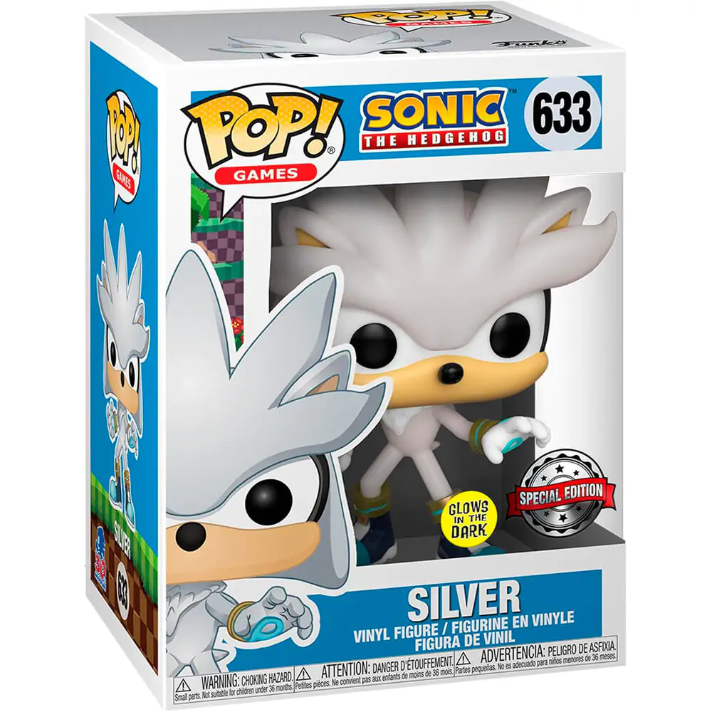 Sonic The Hedgehog Funko POP! Games Vinyl Figur Silver The Hedgehog(GW) 9 cm Produktfoto
