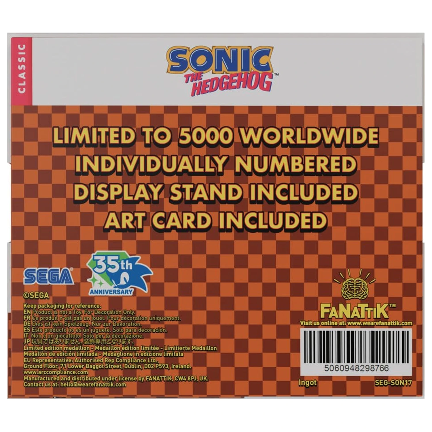 Sonic The Hedgehog Sammelbare Münze Original Logo Produktfoto