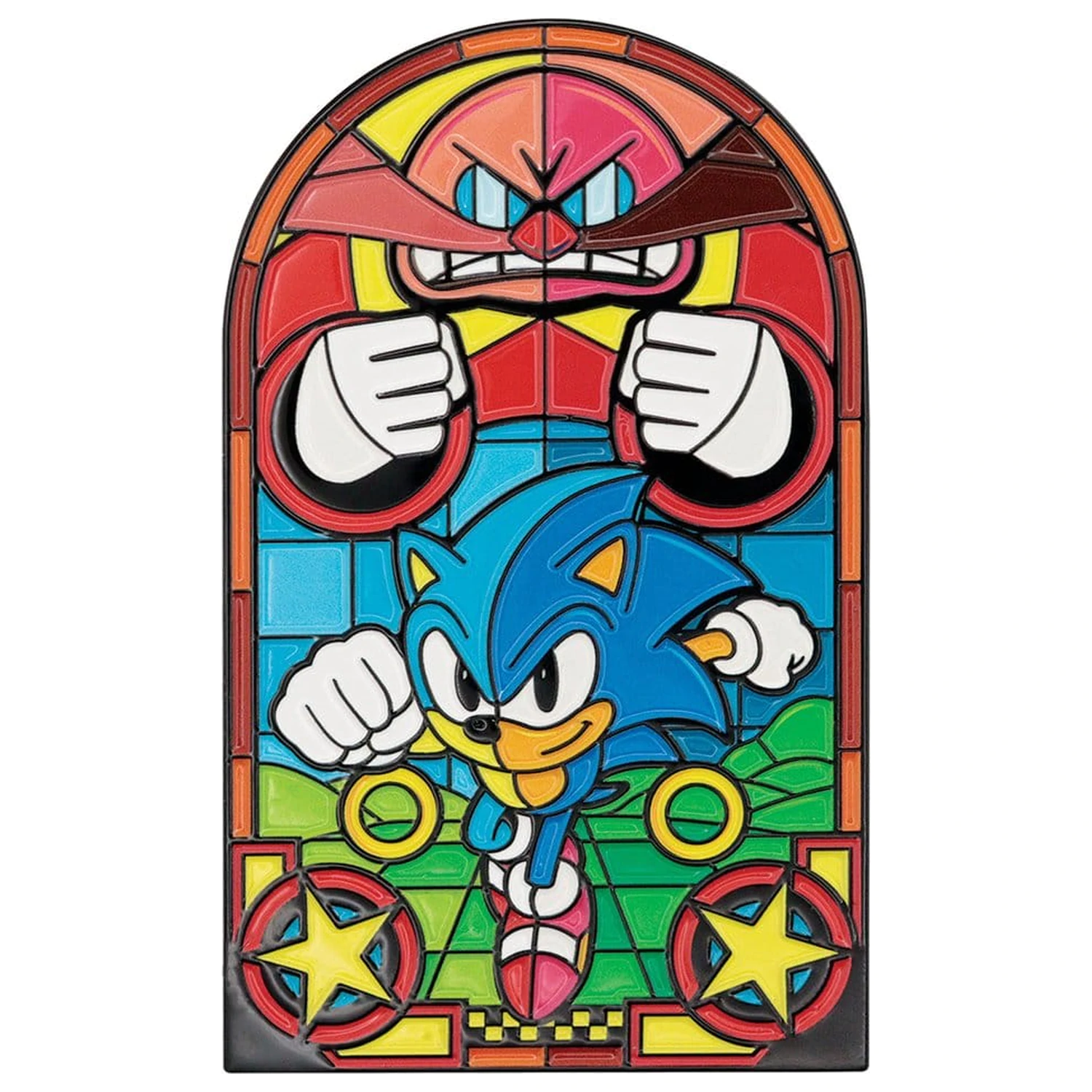 Sonic The Hedgehog Barren Buntglasfenster-Stil 60 cm Produktfoto