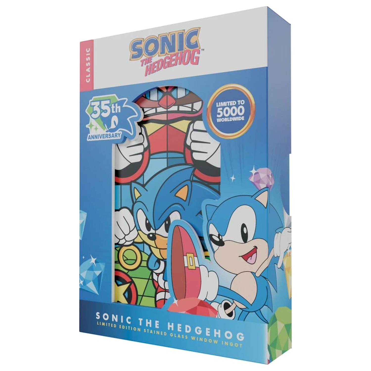 Sonic The Hedgehog Barren Buntglasfenster-Stil 60 cm Produktfoto