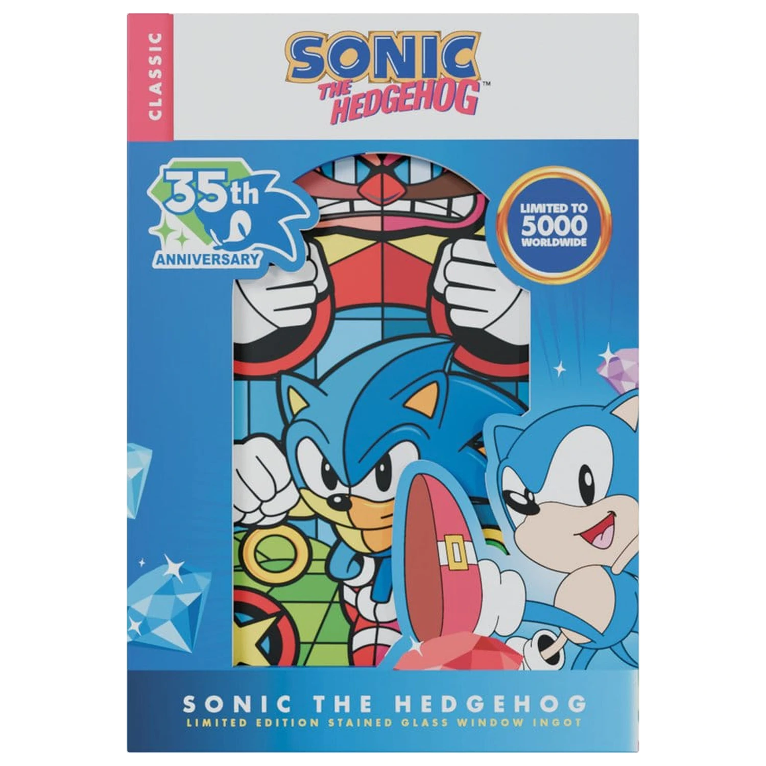 Sonic The Hedgehog Barren Buntglasfenster-Stil 60 cm Produktfoto