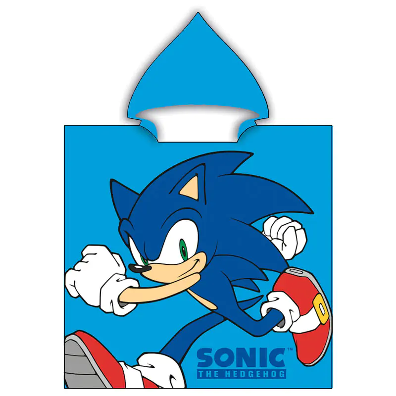 Sonic The Hedgehog Microfaser Poncho Handtuch Produktfoto