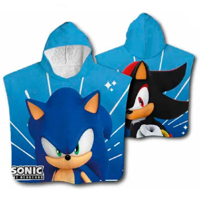 Sonic The Hedgehog Microfaser Poncho Handtuch Produktfoto