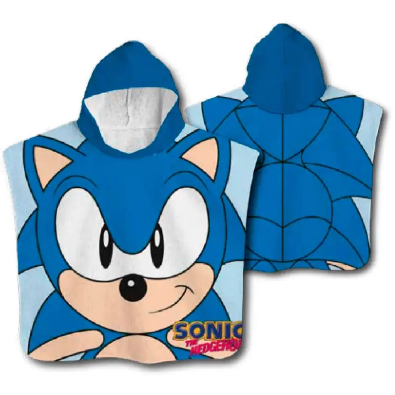 Sonic The Hedgehog Microfaser Poncho Handtuch Produktfoto