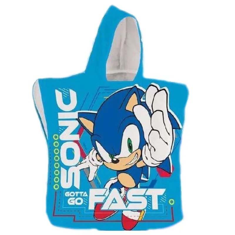 Sonic The Hedgehog Microfaser Poncho Handtuch Produktfoto