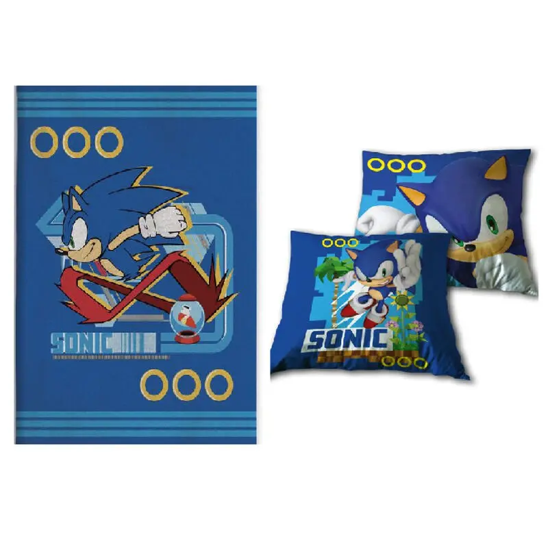 Sonic the Hedgehog Polardecke + Kissen set termékfotó
