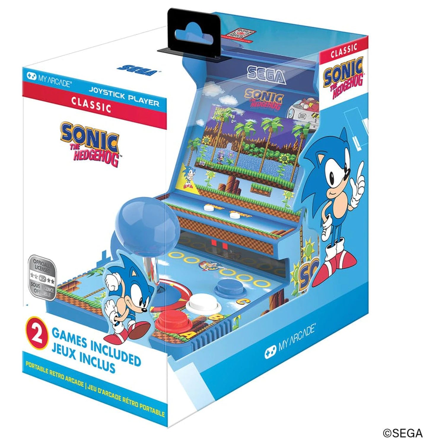 Sonic The Hedgehog tragbarer Retro Arcade Joystick Spieler Produktfoto