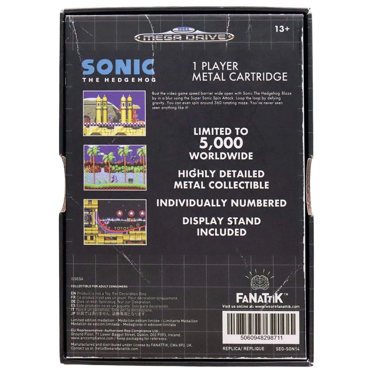 Sonic the Hedgehog Replika-Spielmodul Limitierte Edition 11 x 7 x 1 cm Produktfoto
