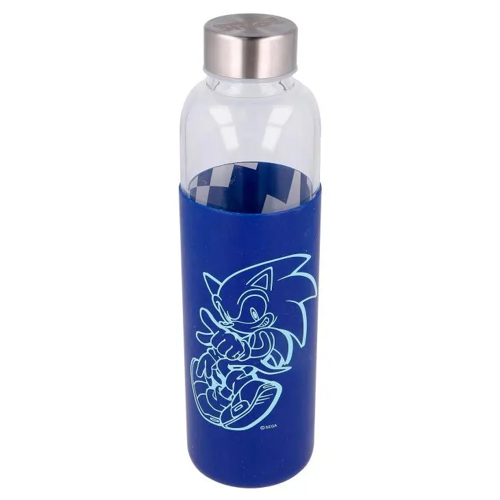 Sonic the Hedgehog Glasflasche mit Silikondeckel 585ml termékfotó