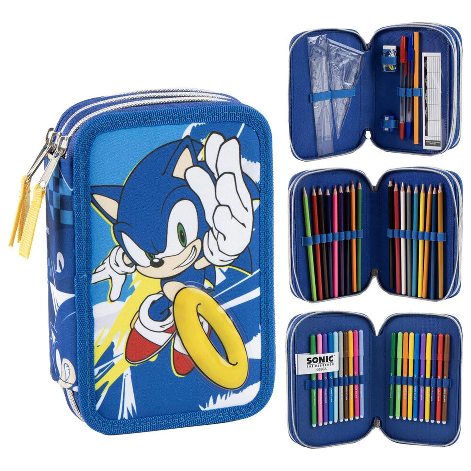 Sonic the Hedgehog dreifaches Federmäppchen Produktfoto