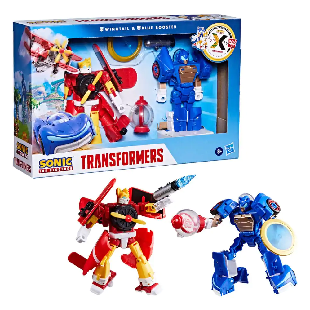 Sonic the Hedgehog x Transformers Actionfiguren 2er-Pack Wingtail & Blue Booster 13 cm Produktfoto