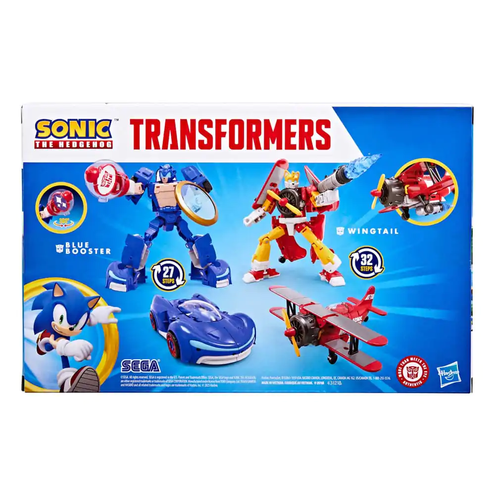 Sonic the Hedgehog x Transformers Actionfiguren 2er-Pack Wingtail & Blue Booster 13 cm Produktfoto