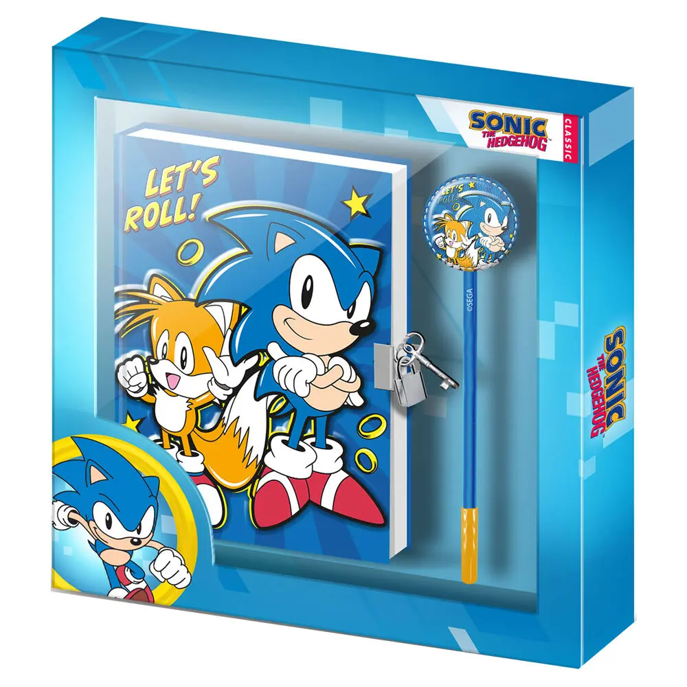 Sonic The Hedgehog Lets Roll Tagebuch + Stift Paket Produktfoto