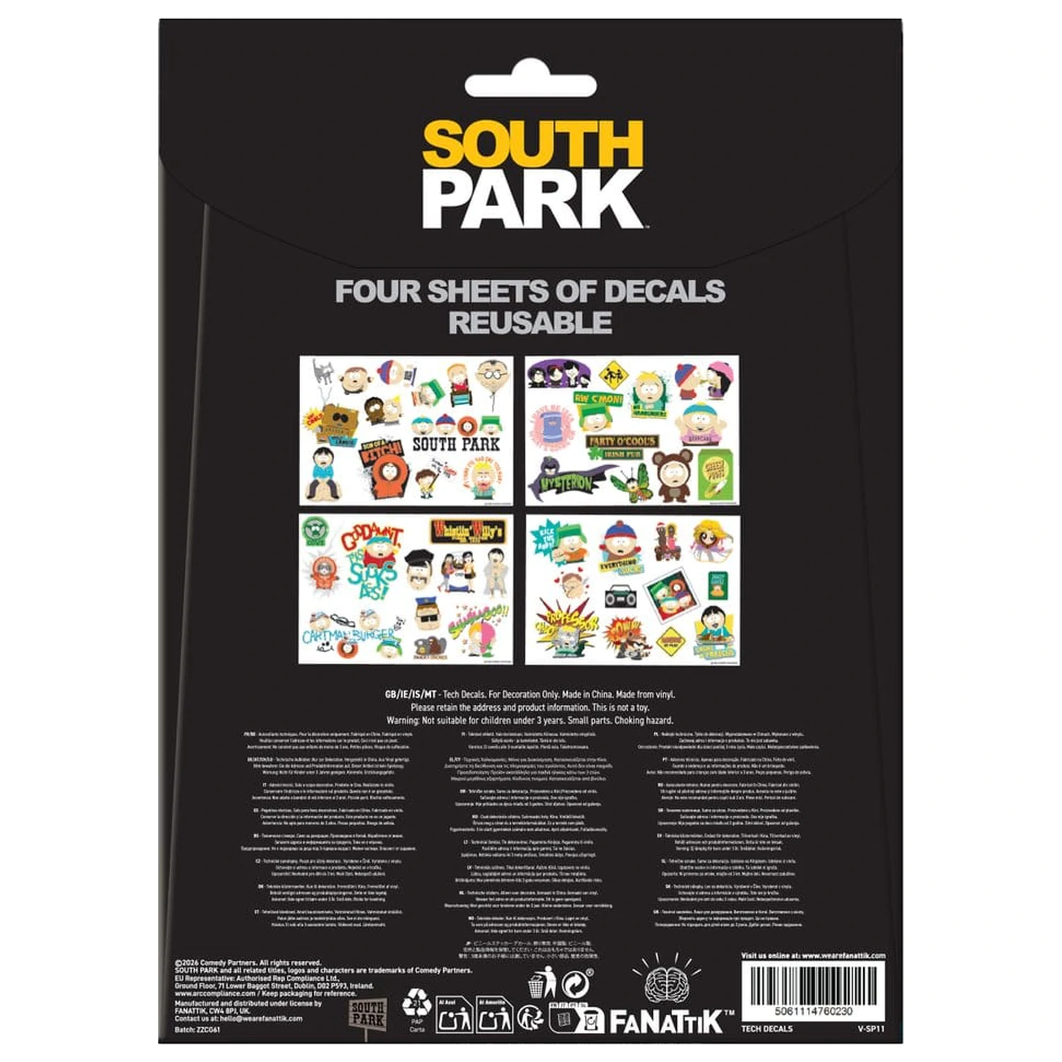 South Park Tech Aufkleber Packung Produktfoto