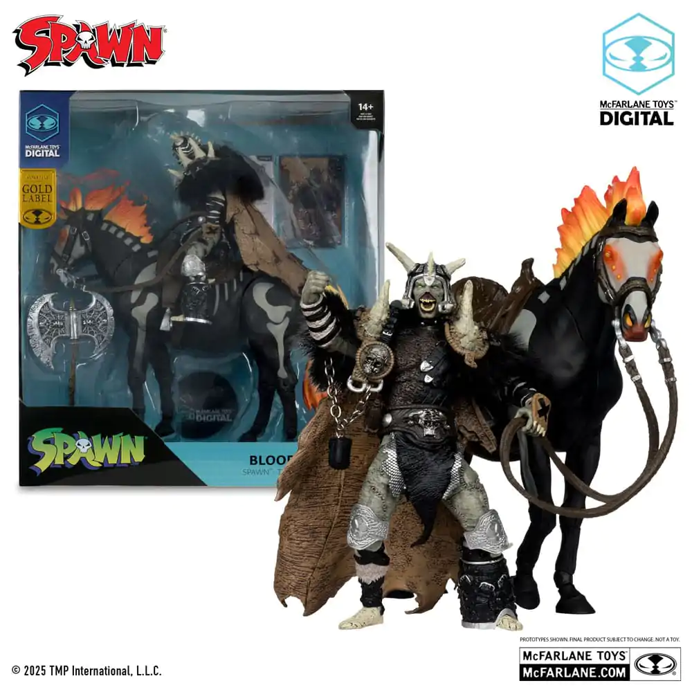 Spawn Actionfigur Bloodaxe mit Pferd (Spawn: The Dark Ages) (McFarlane Toys 30th Anniversary) (Gold Label) 18 cm Produktfoto
