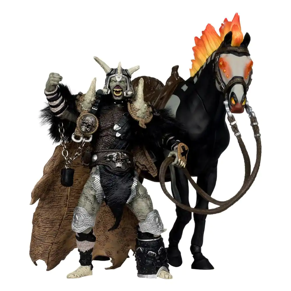 Spawn Actionfigur Bloodaxe mit Pferd (Spawn: The Dark Ages) (McFarlane Toys 30th Anniversary) (Gold Label) 18 cm Produktfoto