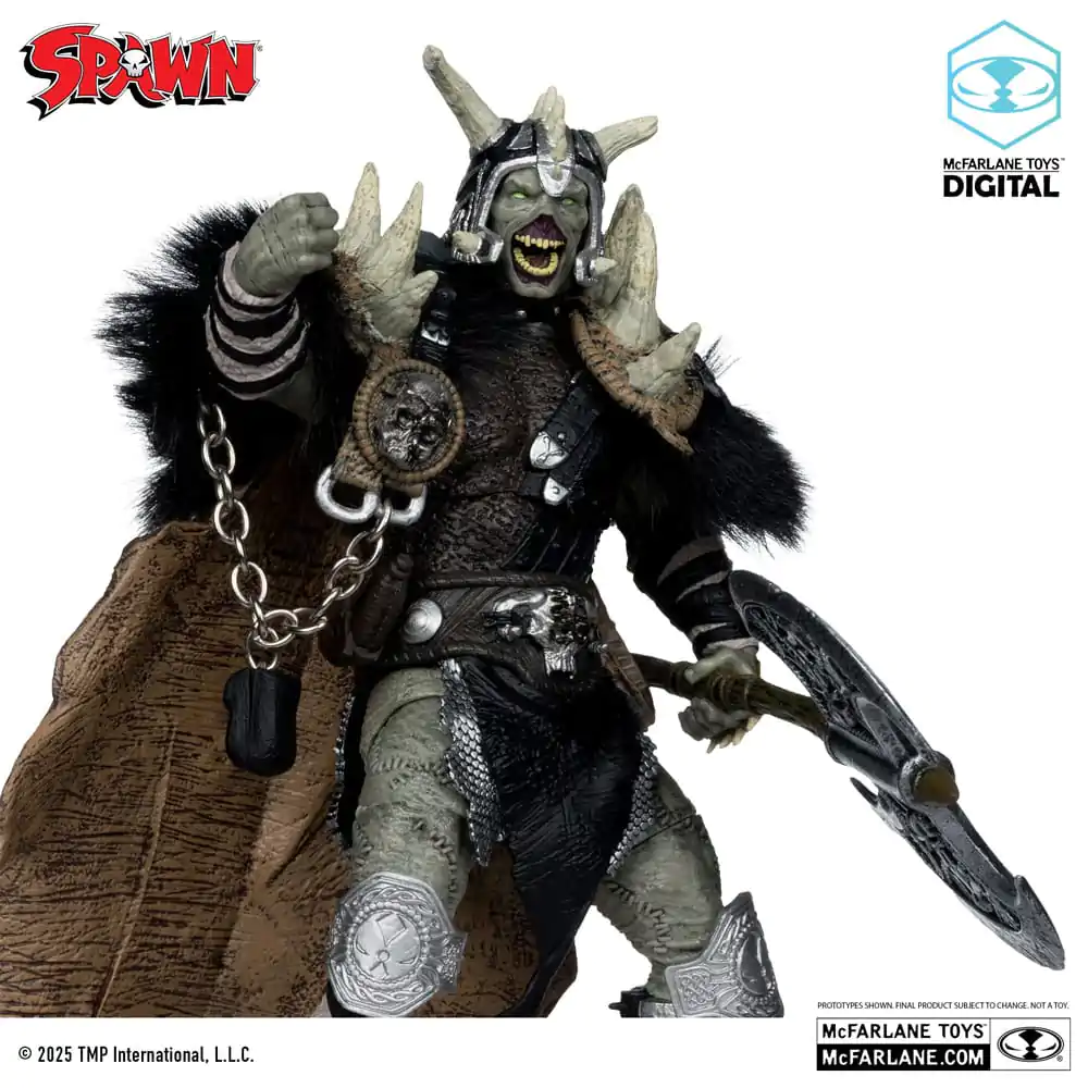 Spawn Actionfigur Bloodaxe mit Pferd (Spawn: The Dark Ages) (McFarlane Toys 30th Anniversary) (Gold Label) 18 cm Produktfoto