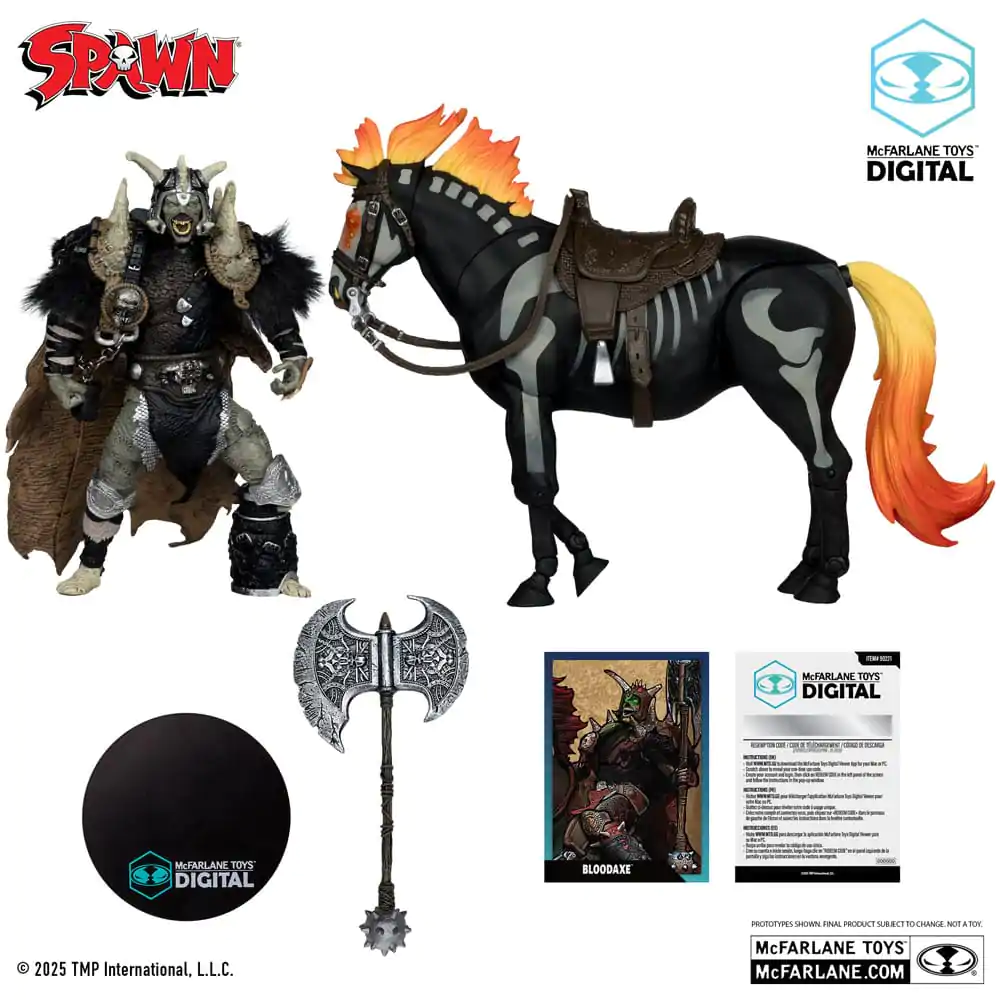 Spawn Actionfigur Bloodaxe mit Pferd (Spawn: The Dark Ages) (McFarlane Toys 30th Anniversary) (Gold Label) 18 cm Produktfoto