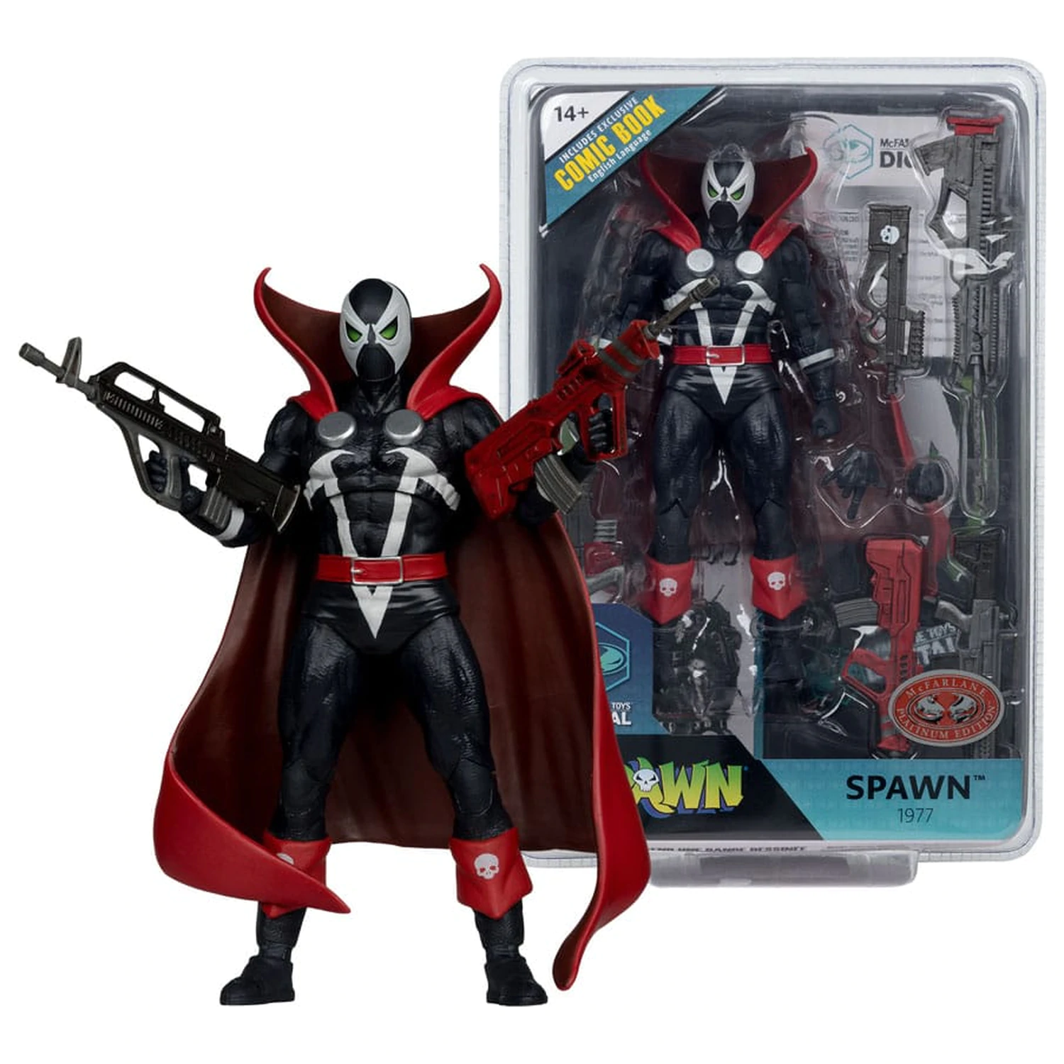 Spawn Page Punchers Action-Figur Spawn 1977 Rot und Schwarz (Chase) Rote Platin-Edition 18 cm Produktfoto