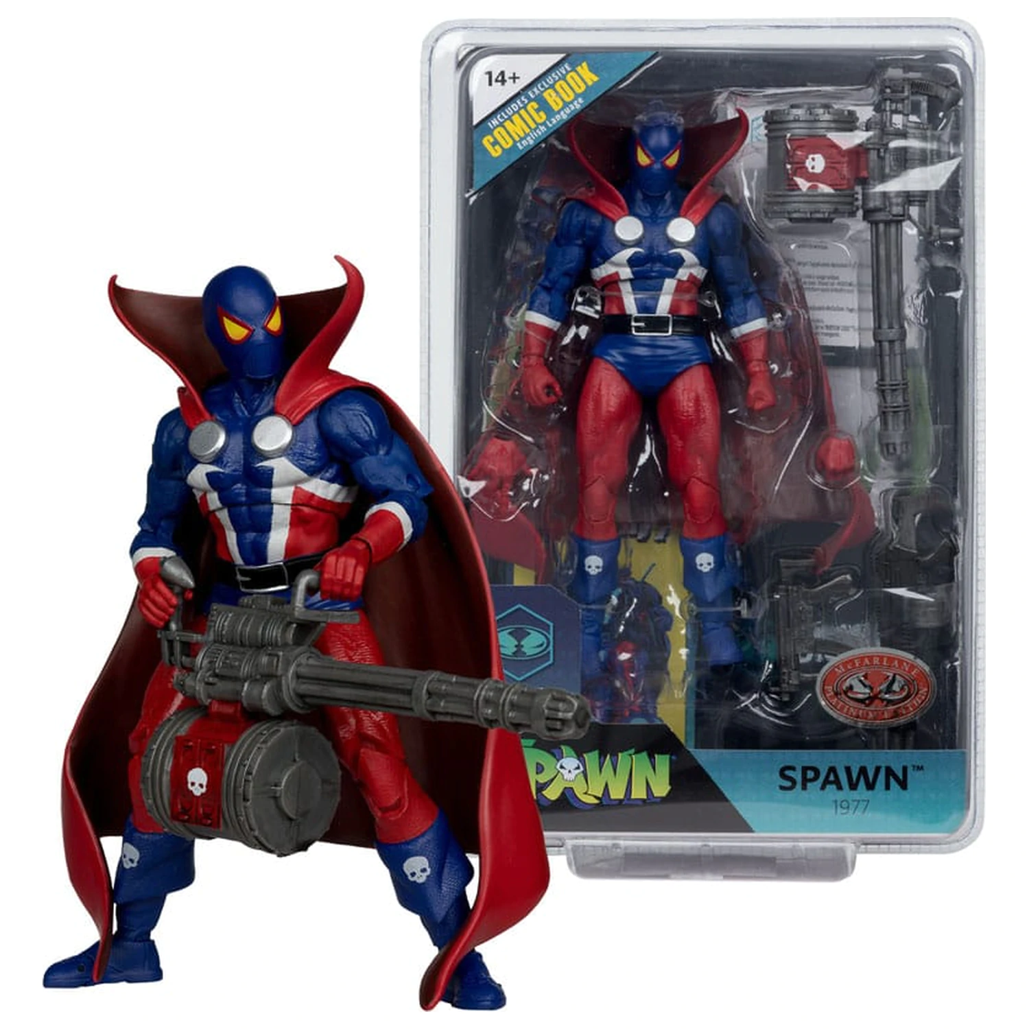 Spawn Page Punchers Action-Figur Spawn 1977 Red and Blue (Chase) Red Platinum Edition 18 cm Produktfoto