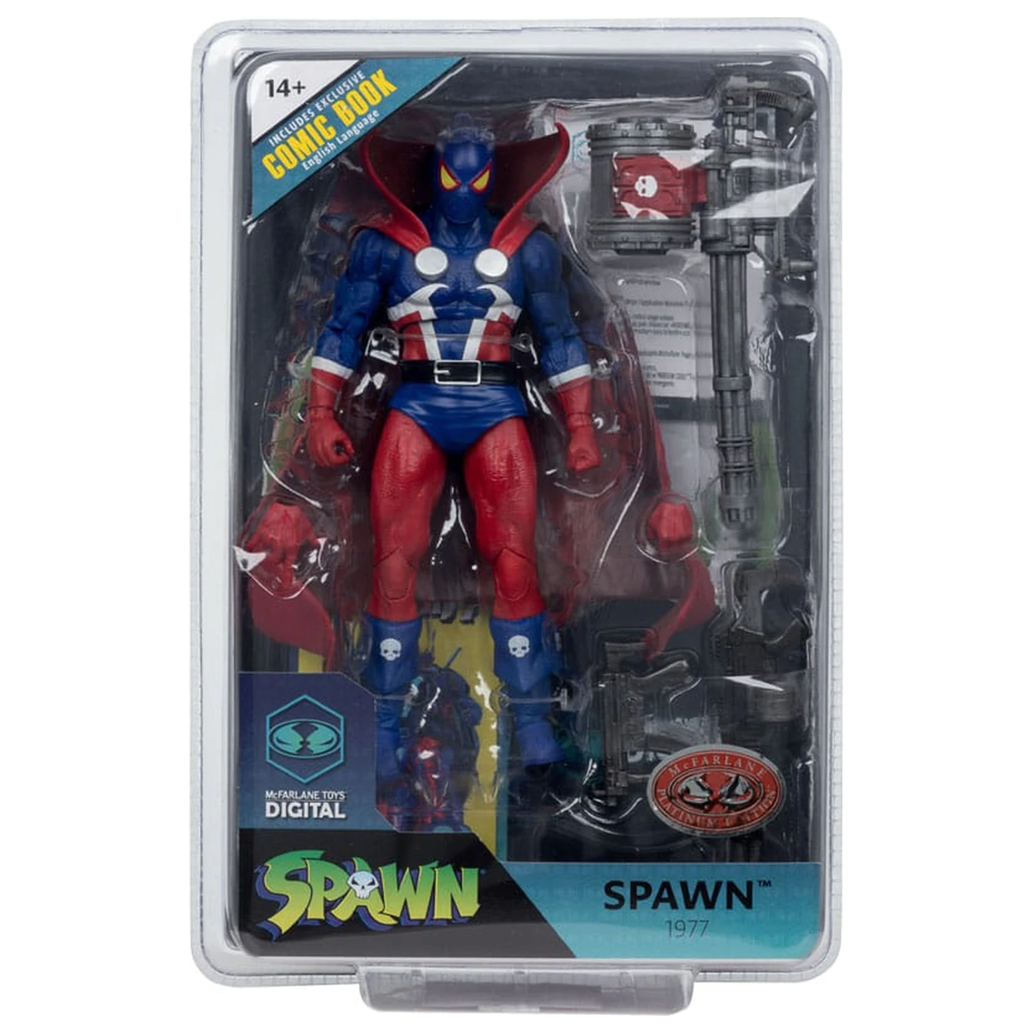 Spawn Page Punchers Action-Figur Spawn 1977 Red and Blue (Chase) Red Platinum Edition 18 cm Produktfoto